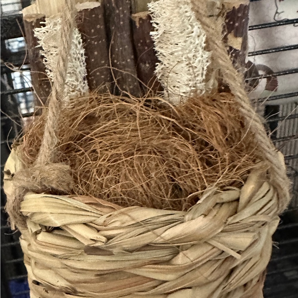 Woven Hanging Basket with Natural Fibers